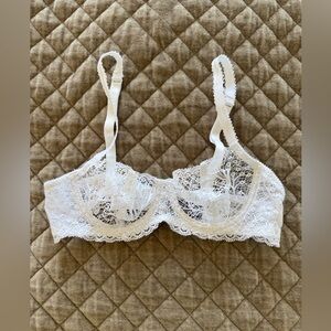 Journelle White Lace Underwire Bra, Sz. 34A